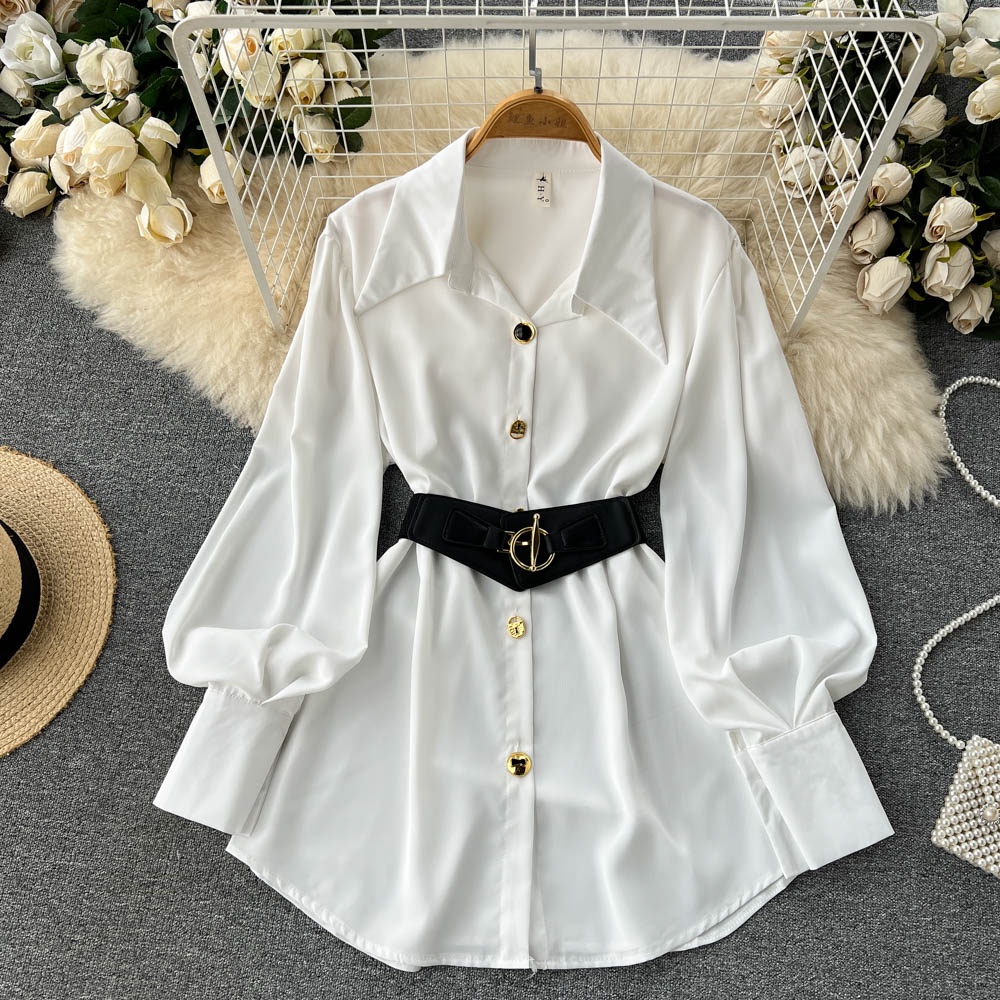 Corset Waist Cinch - กระโปรงเอวสูงทรงเข้ารูปสำหรับผู้หญิง ดีไซน์เกาหลี แฟชั่นสำหรับเดินทาง ระบายอากาศได้ดี ผลิตจากโพลีเอสเตอร์