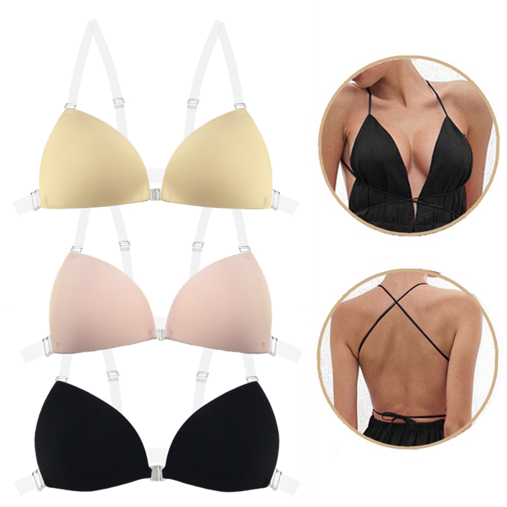 Nipple Cover Pasties - บราซิลิโคนแบบแปะสำหรับผู้หญิง ชุดแต่งงานแบบ backless บราแบบเว้าลึก ยกกระชับหน้าอก บราไร้สาย
