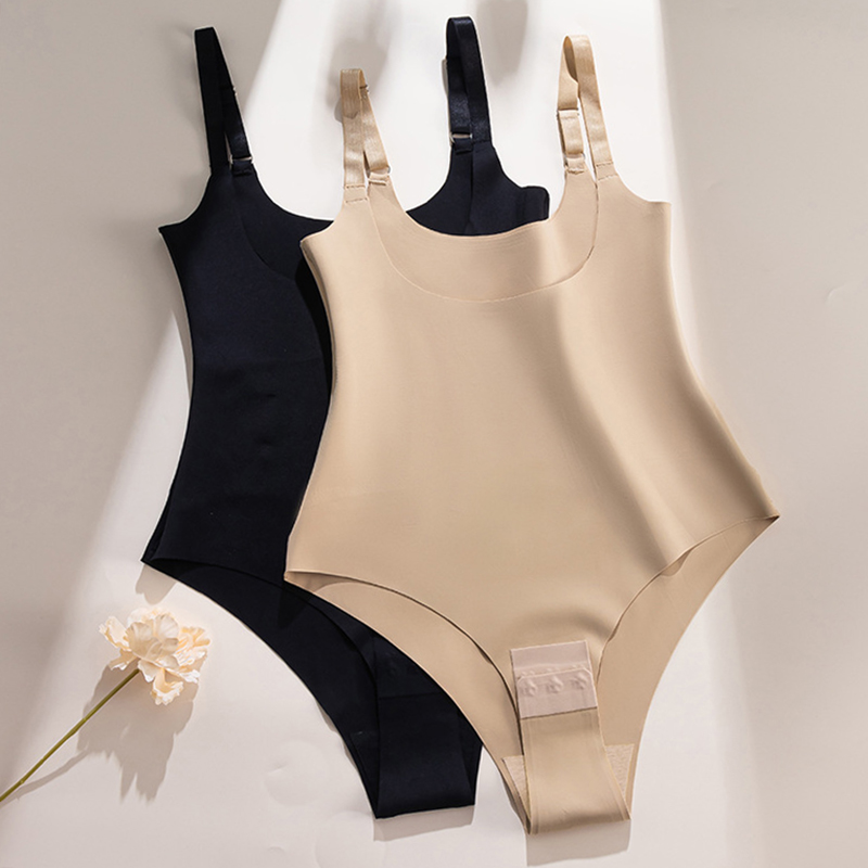 Shapewear Bodysuit Firm - ชุดกระชับสัดส่วนไร้รอยต่อสำหรับผู้หญิง สีดำ สีเบจ สีพื้น ช่วยเก็บทรงและกระชับรูปร่าง
