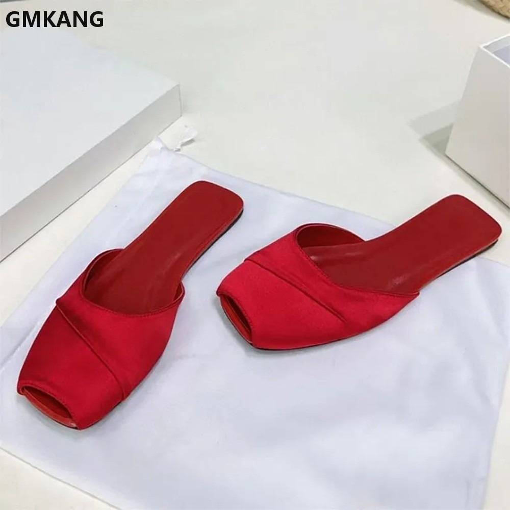 GMKANG รองเท้าแตะสตรีแบบสวม หั - Slip Dress Satin บทวิจารณ์และราคา