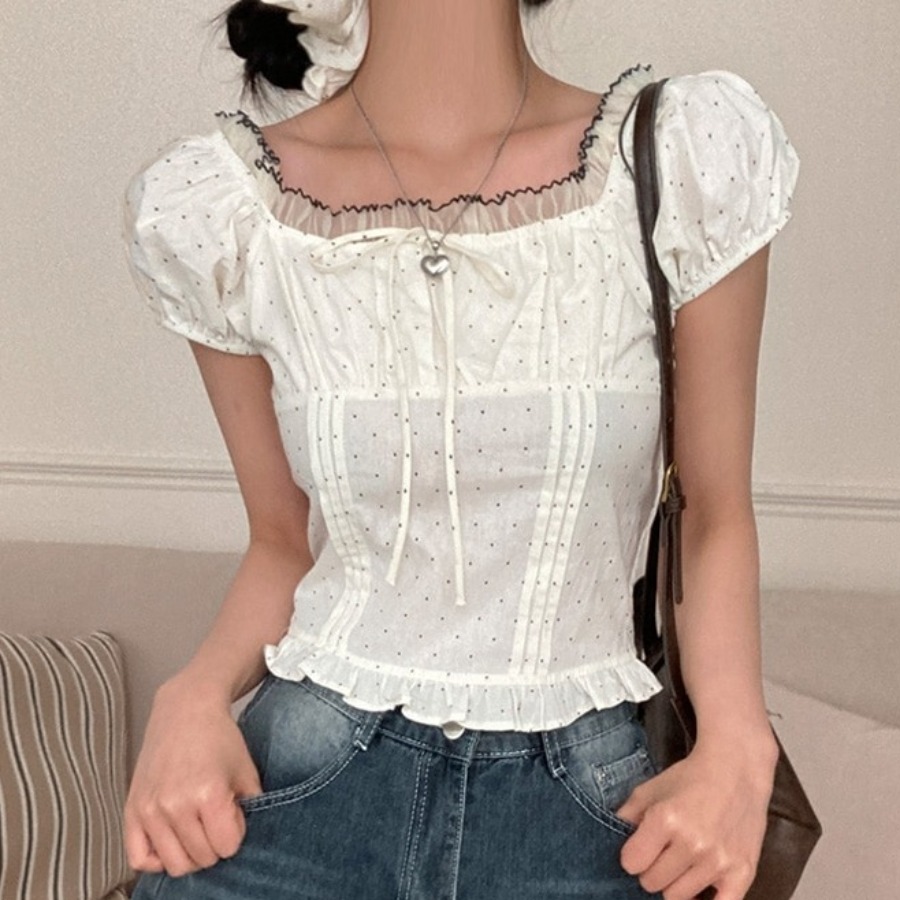 เสื้อเชิ้ตสไตล์เกาหลี แขนสั้นแ - Corset Waist Cinch บทวิจารณ์และราคา