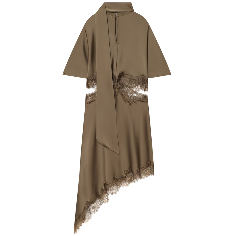 ชุดเดรสผ้าซาตินลูกไม้แบบอสมมาต - Slip Dress Satin บทวิจารณ์และราคา