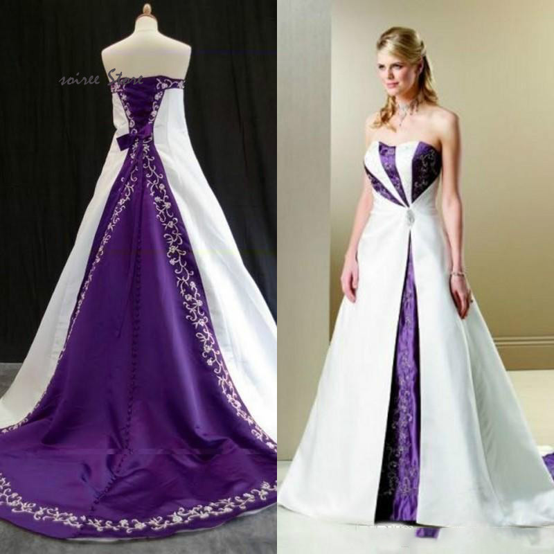 ชุดแต่งงานสีขาวและสีม่วงแบบกอธ - Slip Dress Satin บทวิจารณ์และราคา