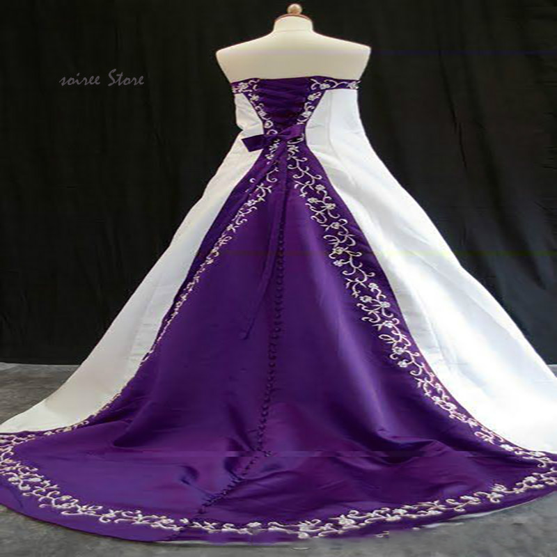 ชุดแต่งงานสีขาวและสีม่วงแบบกอธ - Slip Dress Satin บทวิจารณ์และราคา