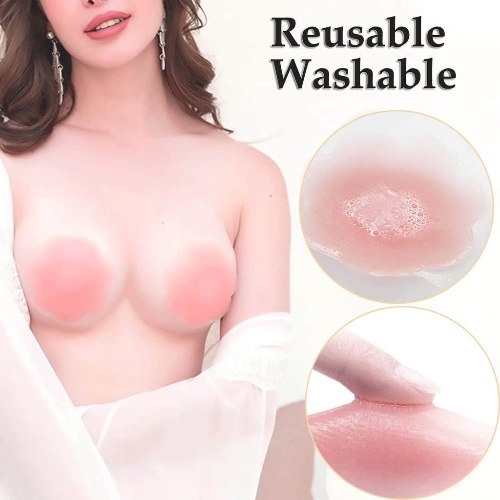 แผ่นปิดจุกนมซิลิโคนแบบแปะ 6/12 - Nipple Cover Pasties บทวิจารณ์และราคา