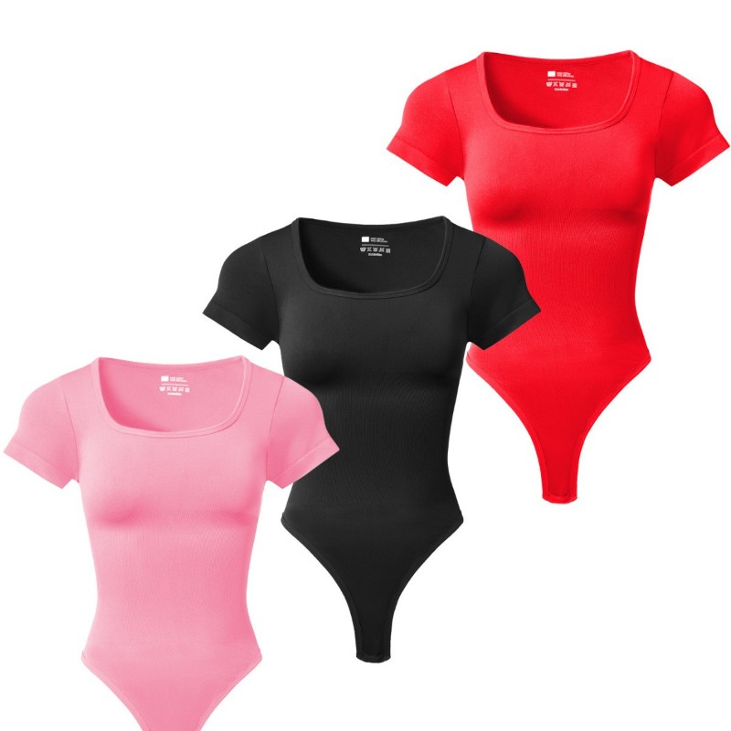 บอดี้สูทคอเหลี่ยมแขนสั้นสำหรับ - Shapewear Bodysuit Firm บทวิจารณ์และราคา